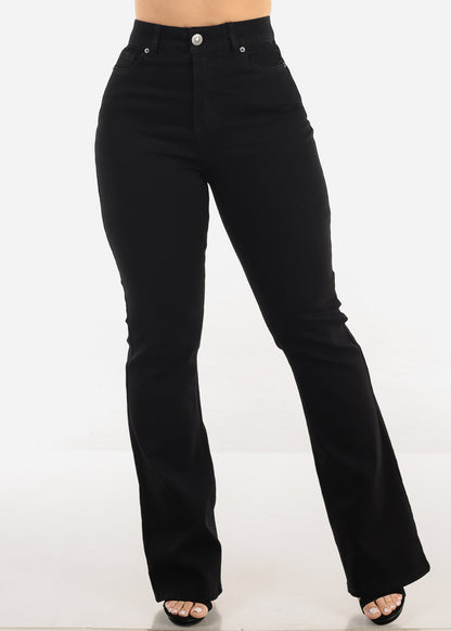 Super High Waist Butt Lift Bootcut Jeans Black
