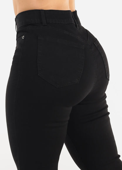 Super High Waist Butt Lift Bootcut Jeans Black