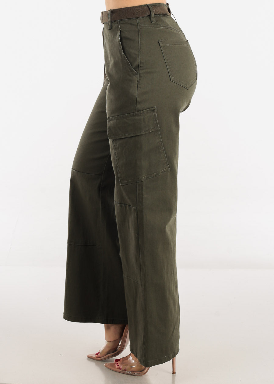 Women\'s Olive Wide Leg Carpenter Pants - Olive Wide Leg Cargo Pants – Moda  Xpress