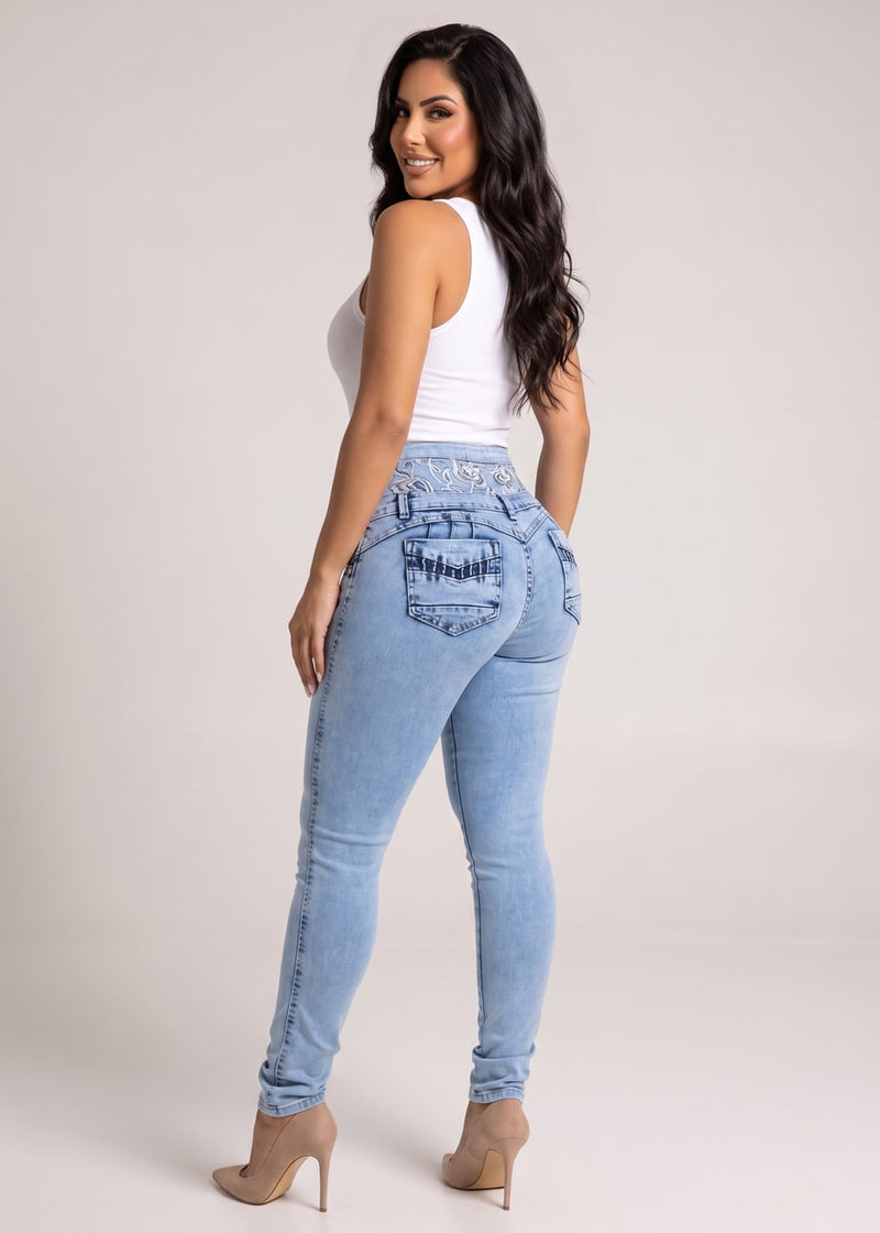 Butt Lift High Waist Acid Wash Stretch Skinny Jeans
