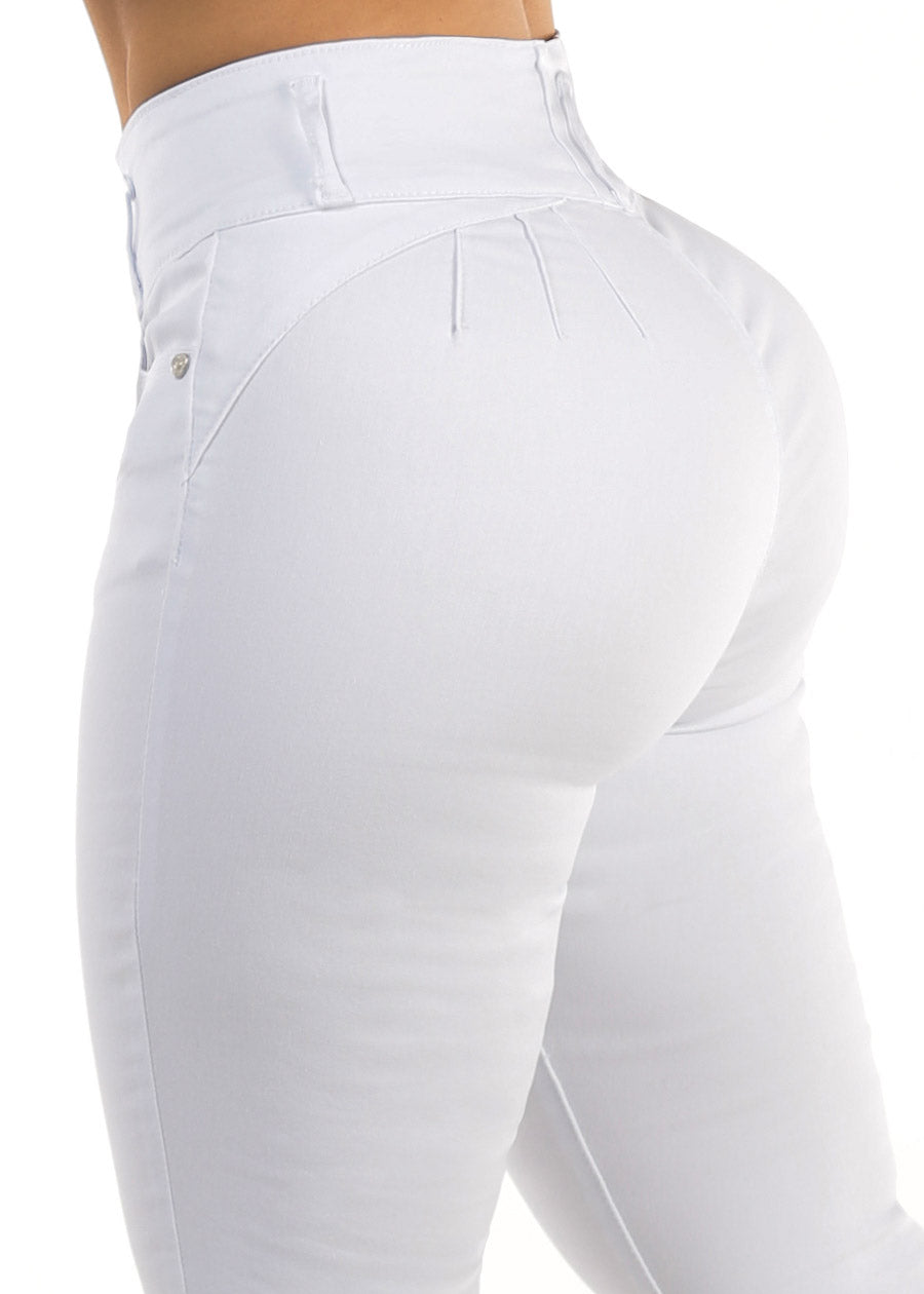 MX JEANS White Levantacola High Waisted Stretch Skinny Jeans