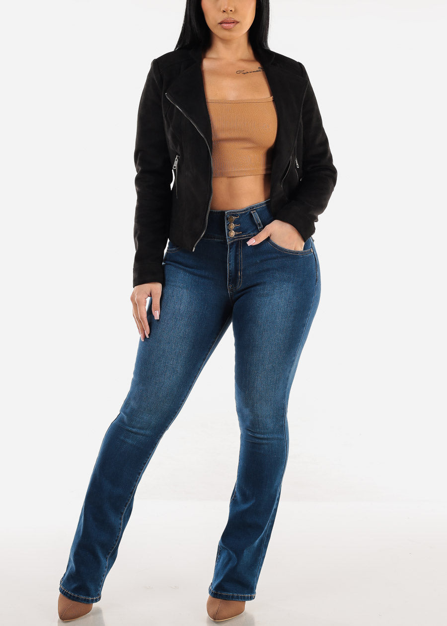 Butt Lift High Waist Med Blue Bootcut Jeans