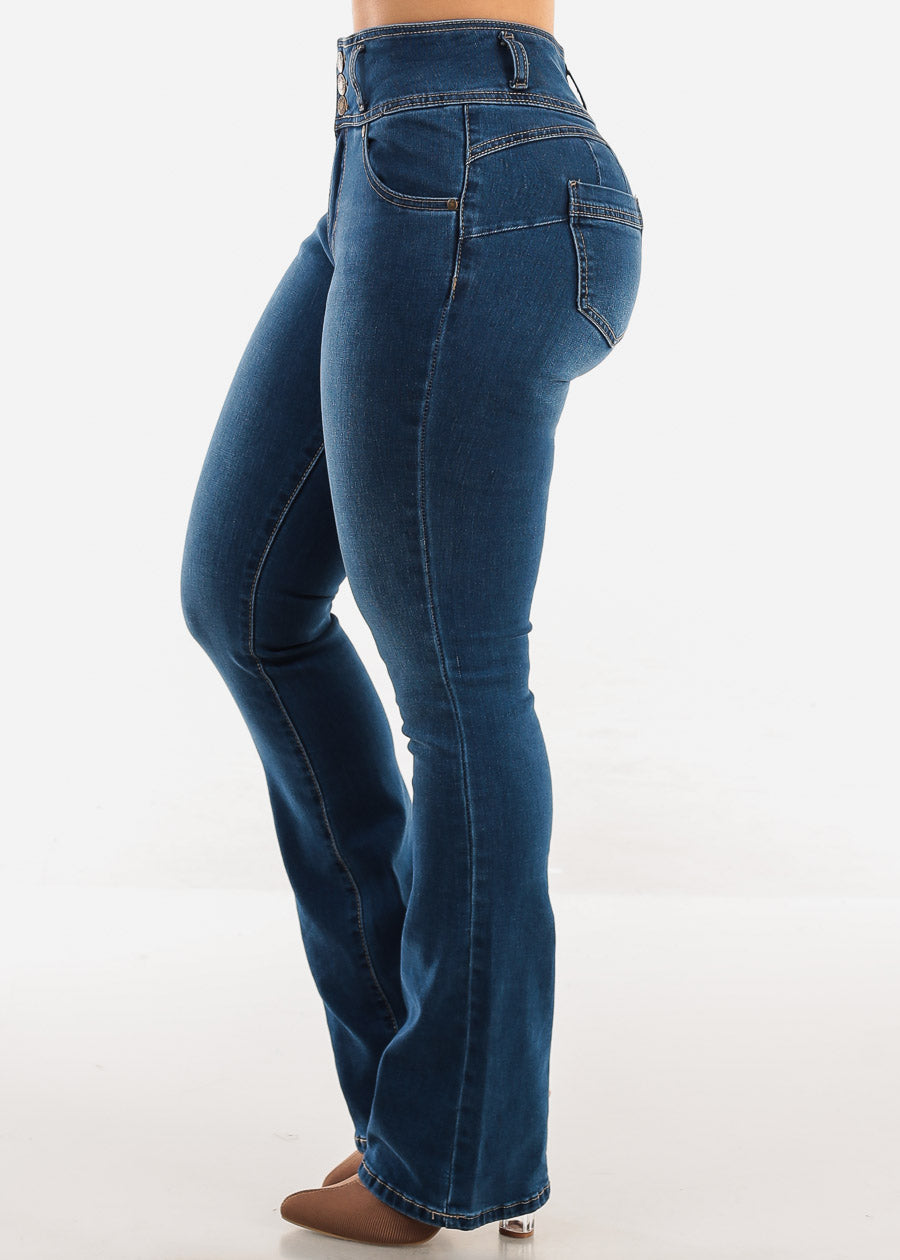 Butt Lift High Waist Med Blue Bootcut Jeans