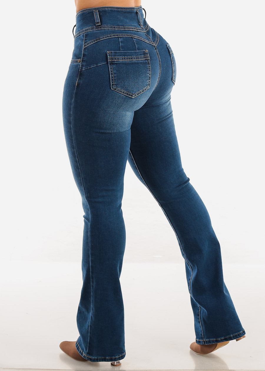 Butt Lift High Waist Med Blue Bootcut Jeans