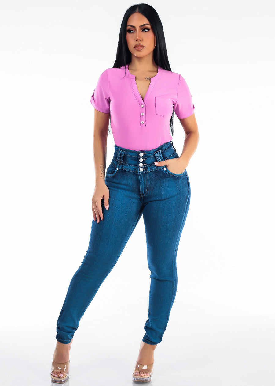 MX JEANS Levantacola Super High Waist Stretch Skinny Jeans Sand Wash