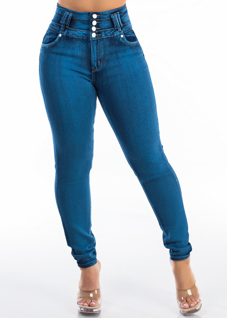 MX JEANS Levantacola Super High Waist Stretch Skinny Jeans Sand Wash