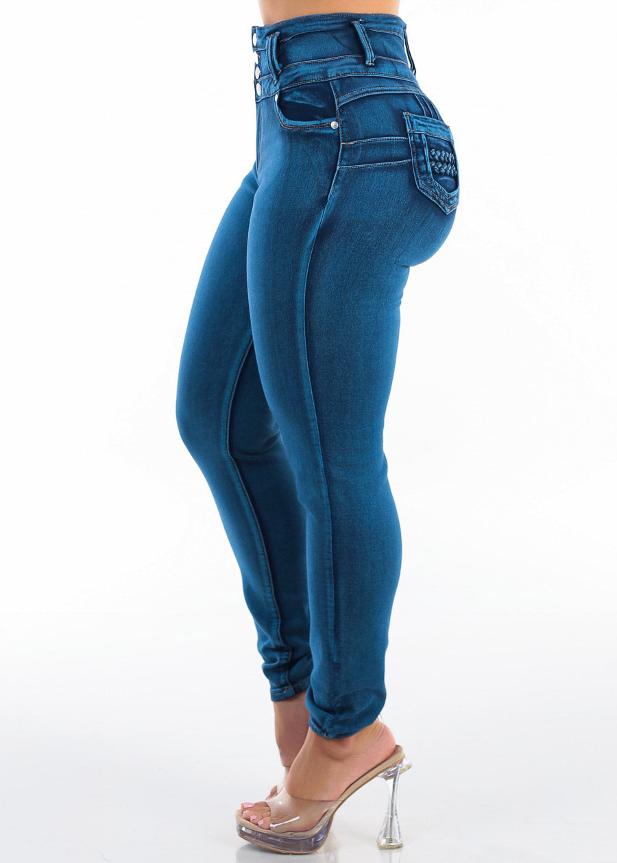 MX JEANS Levantacola Super High Waist Stretch Skinny Jeans Sand Wash