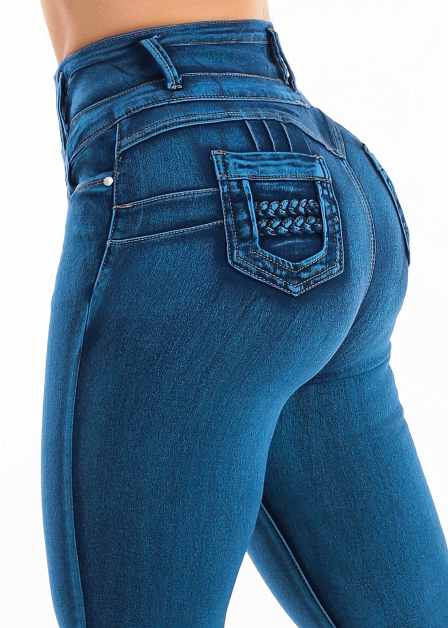 MX JEANS Levantacola Super High Waist Stretch Skinny Jeans Sand Wash