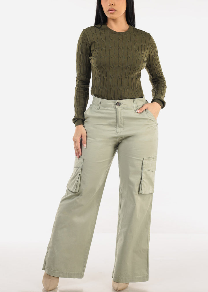 Keira High Waist Cargo Wide in Black