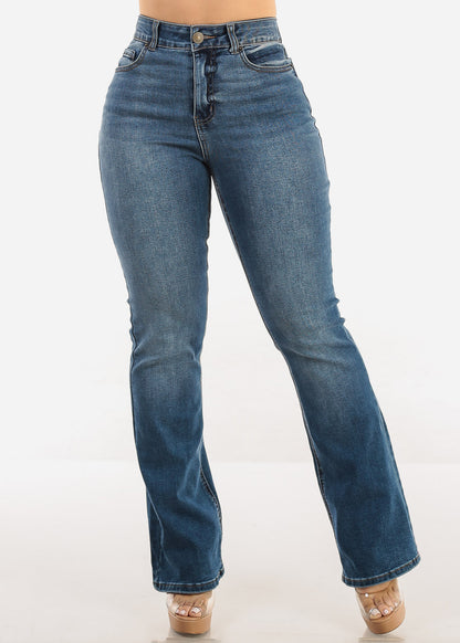 Super High Waist Butt Lift Bootcut Jeans Med Wash