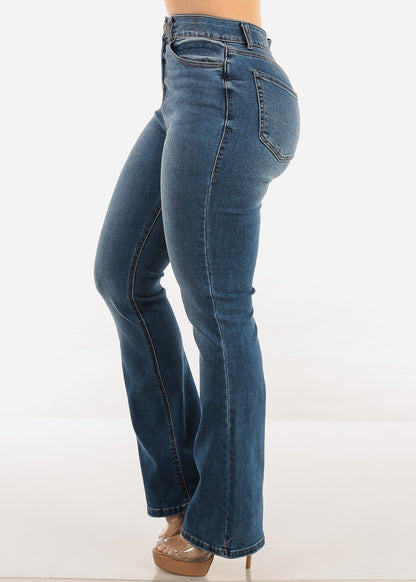 Super High Waist Butt Lift Bootcut Jeans Med Wash