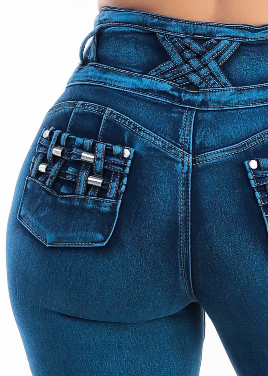 MX JEANS Butt Lift Super High Waist Stretch Skinny Jeans Sand Wash