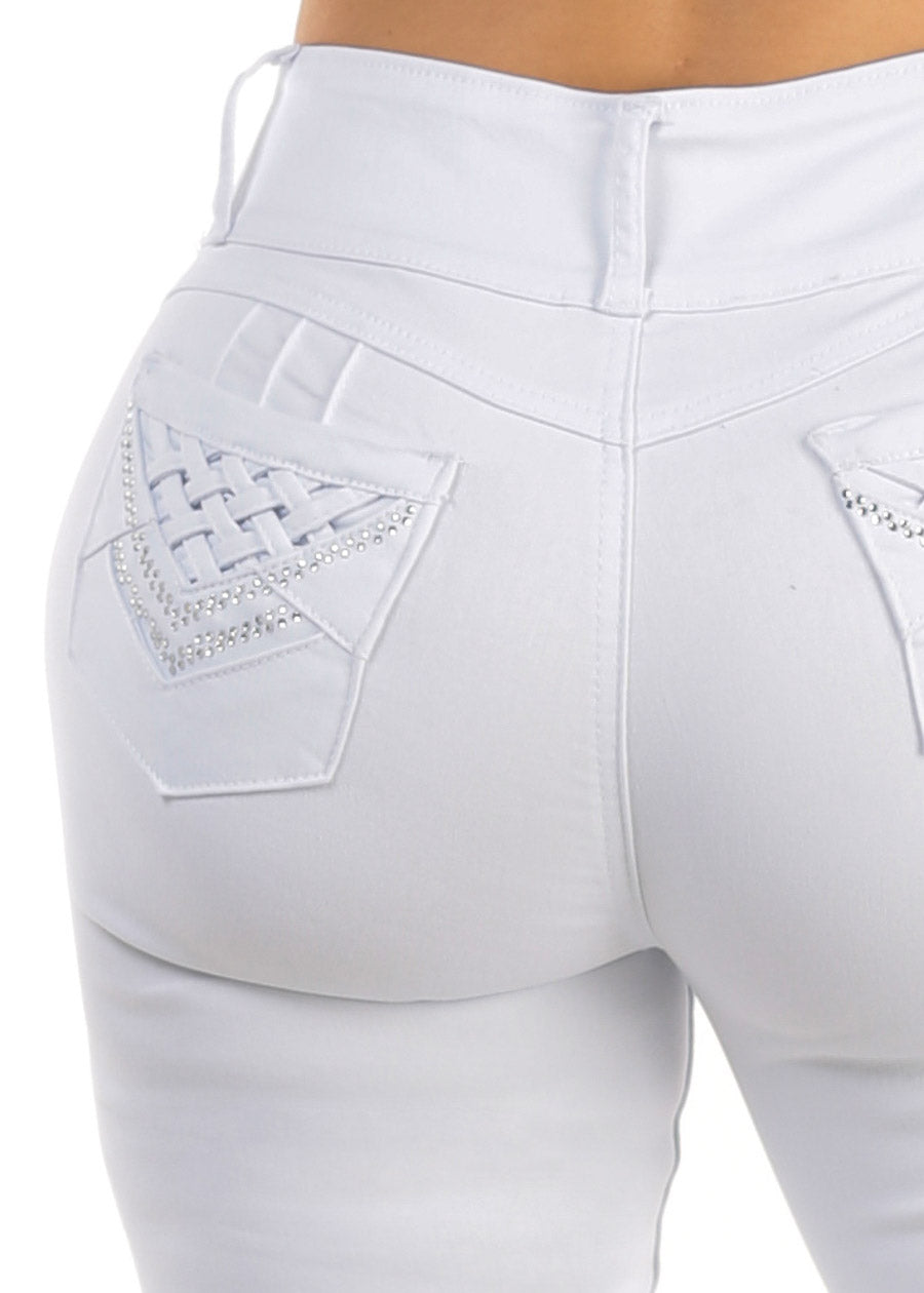 MX JEANS Levantacola High Waist Stretch Skinny Jeans White