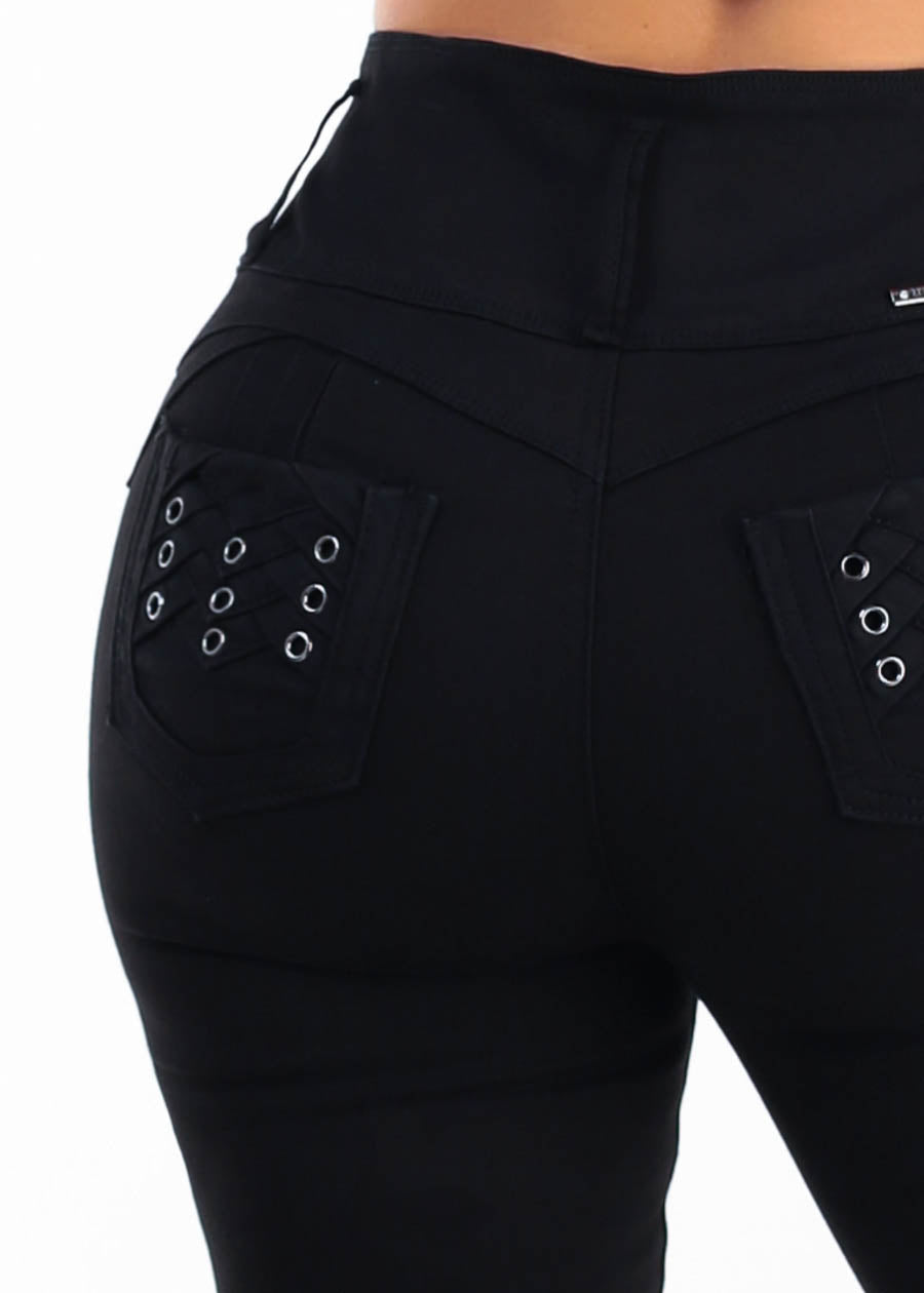 MX JEANS Butt Lift Super High Waist Stretch Skinny Jeans Black