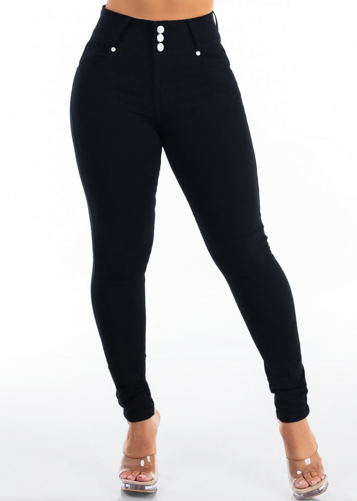 Butt Lift High Waist Stretch Skinny Jeans Black