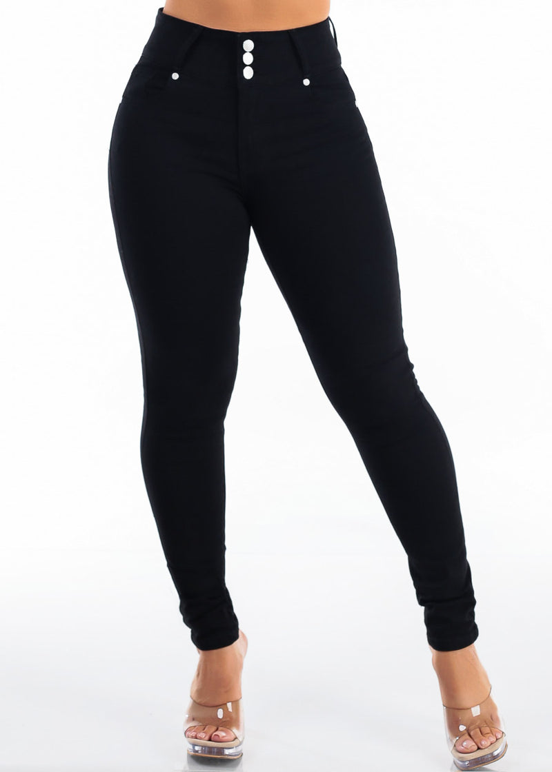 Butt Lift High Waist Stretch Skinny Jeans Black