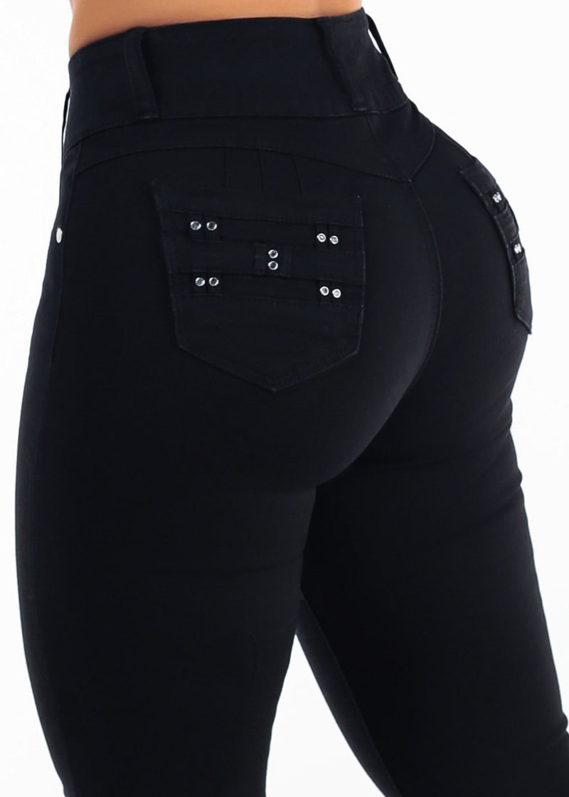 Butt Lift High Waist Stretch Skinny Jeans Black