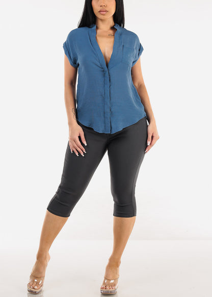 MX JEANS High Waist Hyper Stretchy Butt Lifting Capris Grey