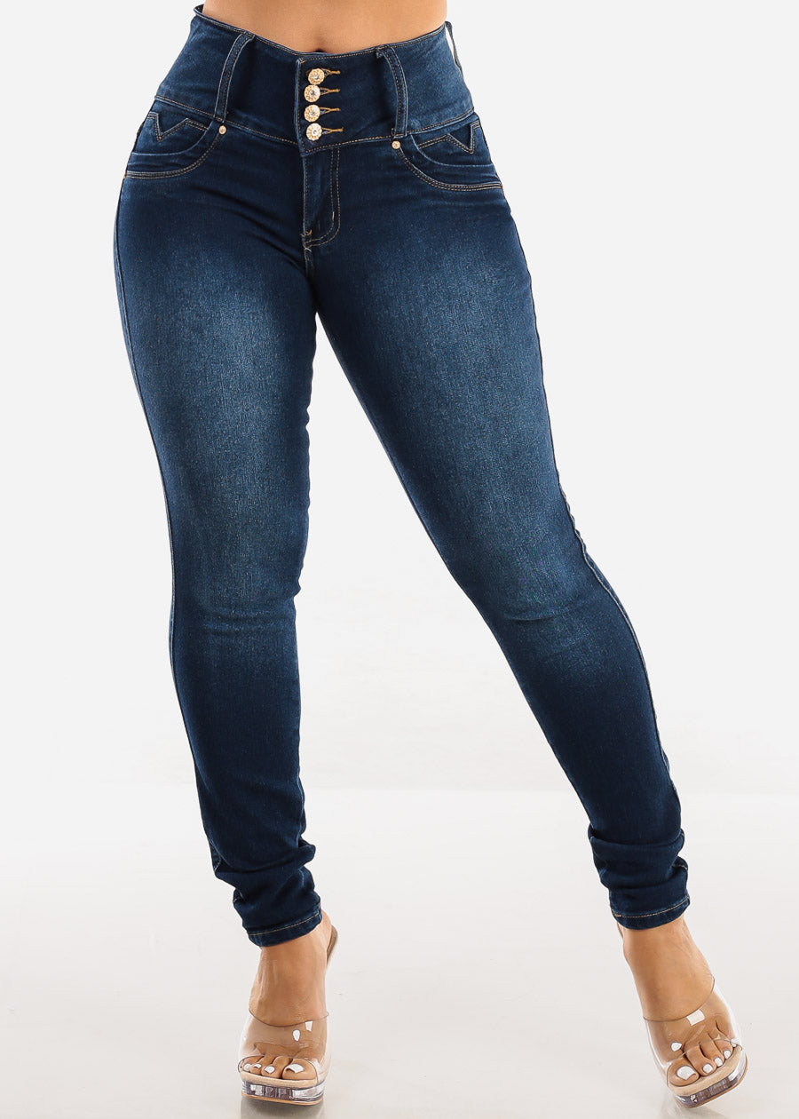 Butt Lift High Waist Dark Skinny Jeans