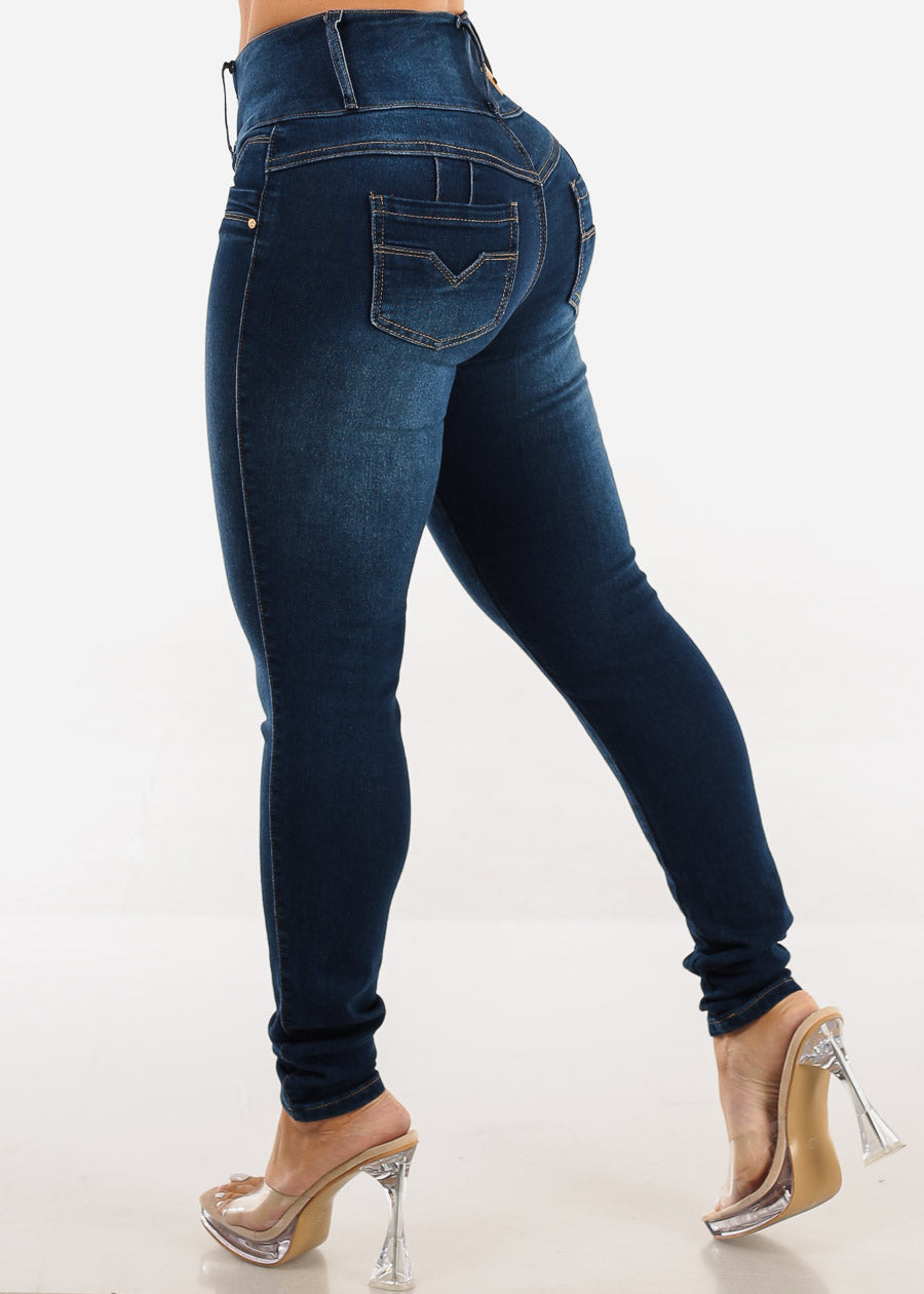 Butt Lift High Waist Dark Skinny Jeans