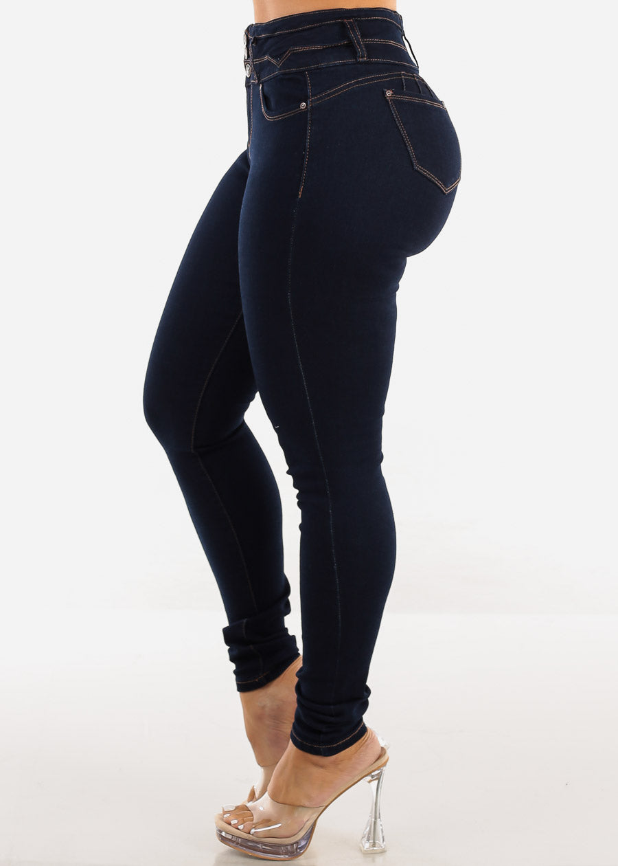 Butt Lift High Waist Skinny Jeans Dark Wash