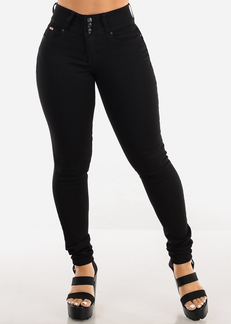 Butt Lift High Waist Black Skinny Jeans