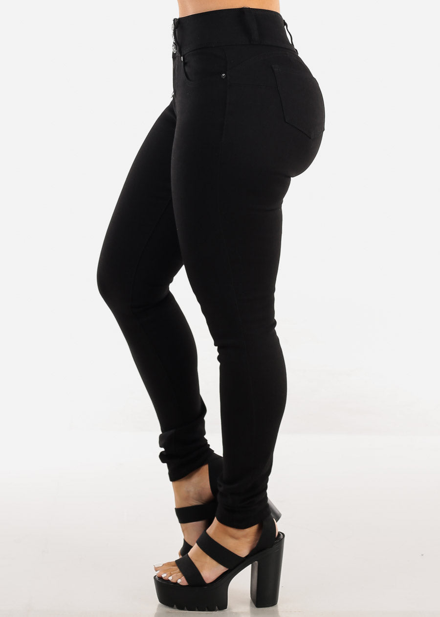 Butt Lift High Waist Black Skinny Jeans