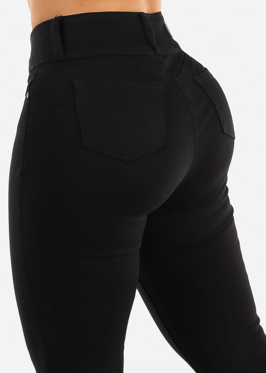 Butt Lift High Waist Black Skinny Jeans