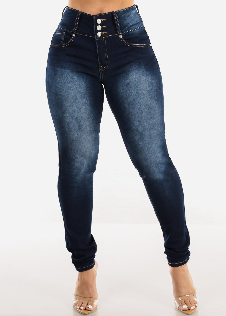 Butt Lift High Waist Dark Skinny Jeans