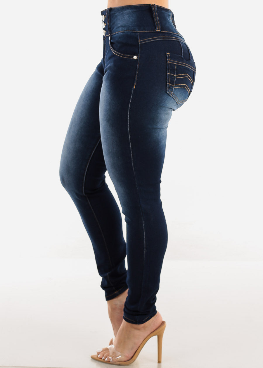 Butt Lift High Waist Dark Skinny Jeans