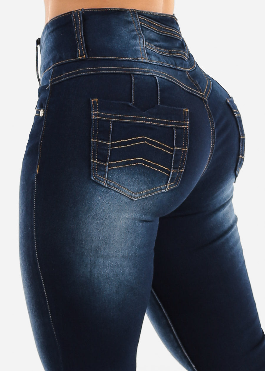 Butt Lift High Waist Dark Skinny Jeans