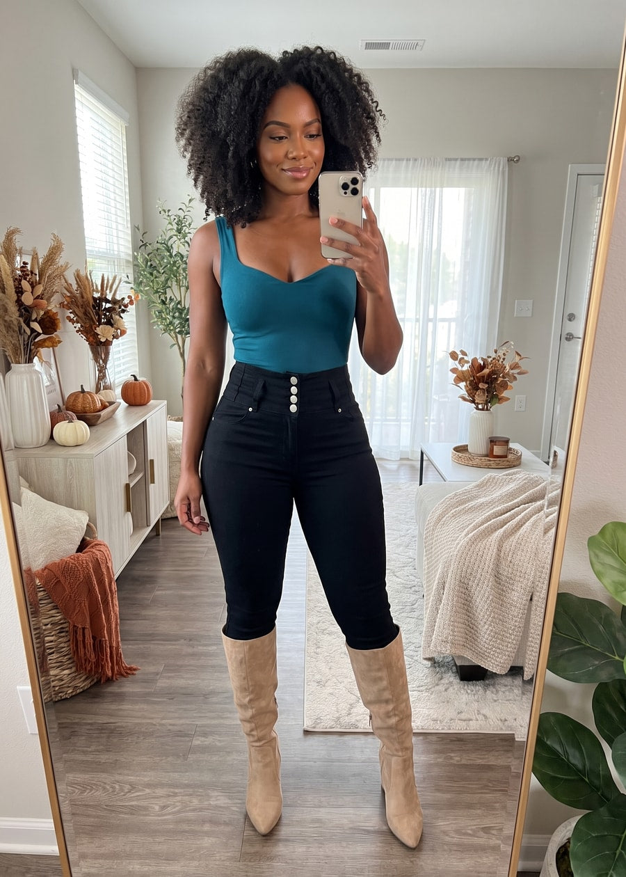 Levantacola Super High Waist Black Skinny Jeans, view 14 of 14