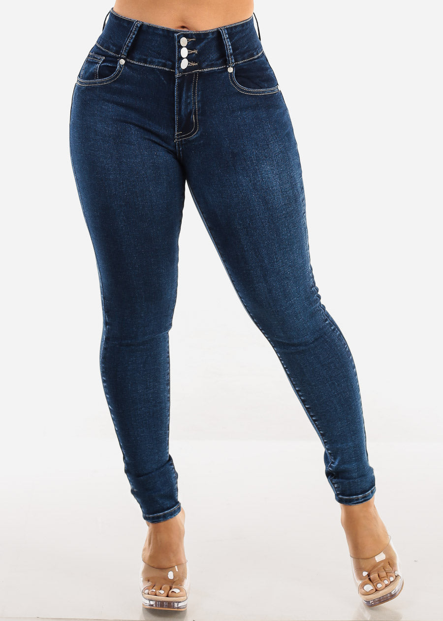 Butt Lift High Waisted Dark Skinny Jeans