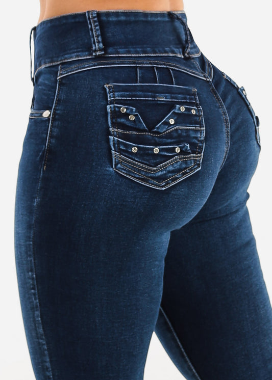 Butt Lift High Waisted Dark Skinny Jeans