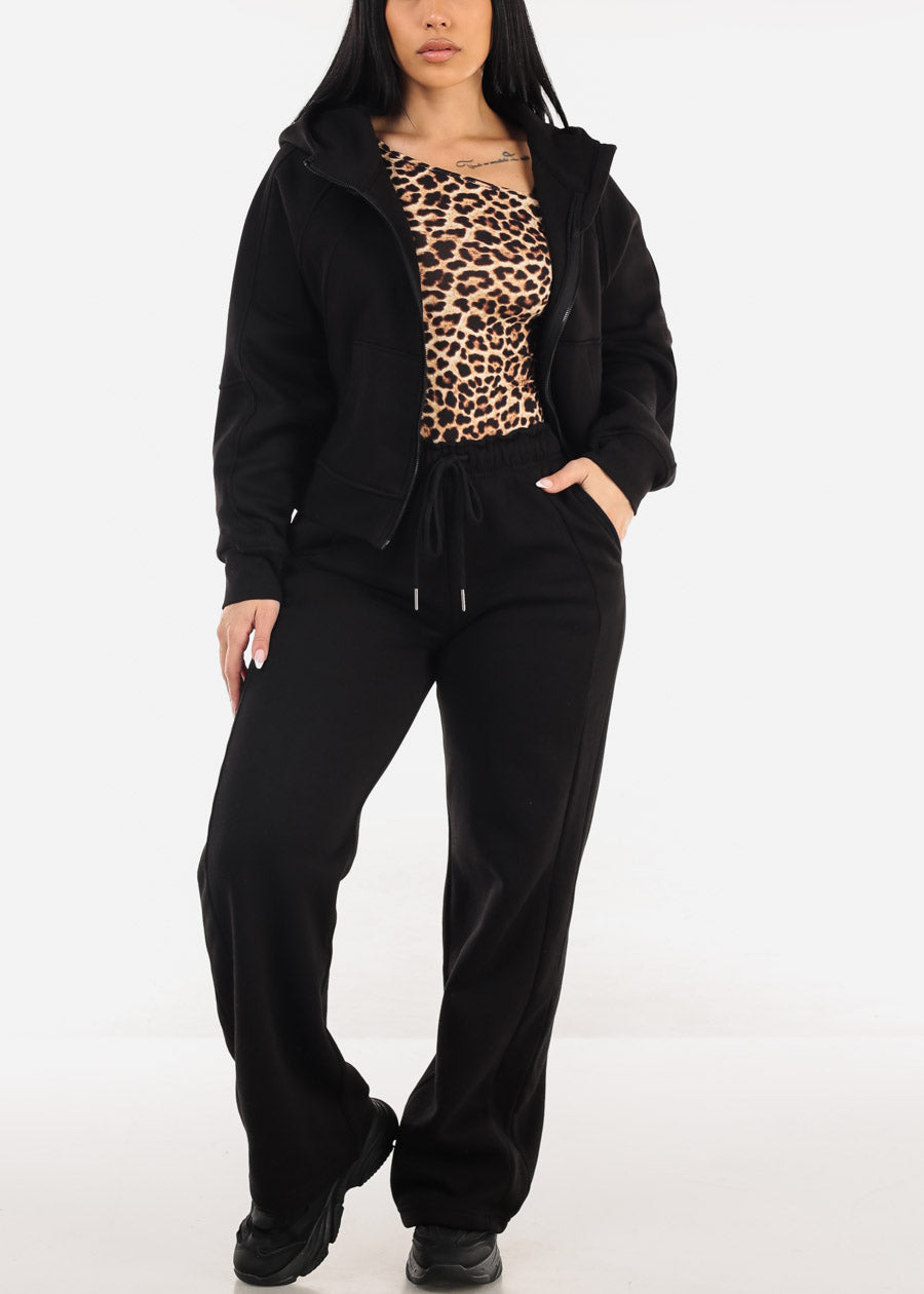 Asymmetrical Neckline Animal Print Top