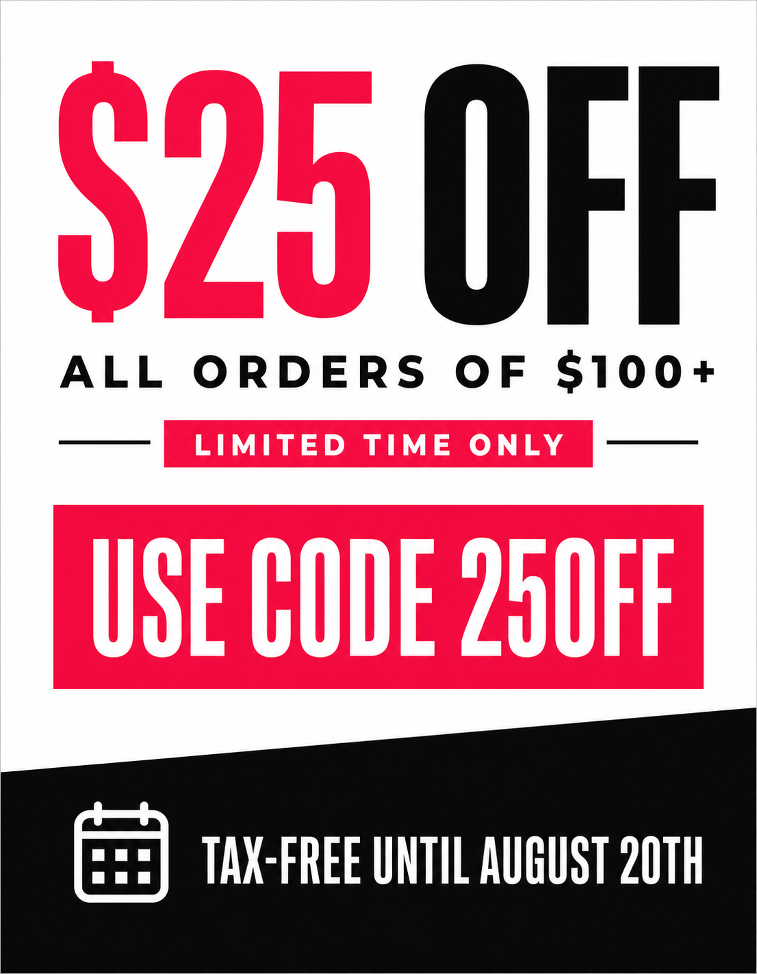 $25 off orders over $100 use code 25OFF