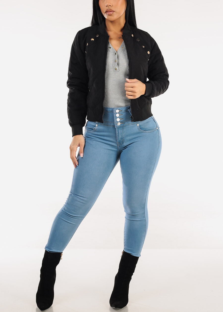 Short Sleeve Sweater Knit Polo Shirt Grey