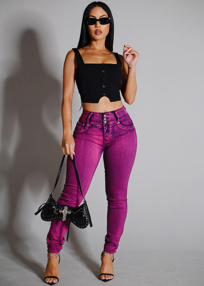 Sleeveless Square Neck Black Stretchy Crop Top