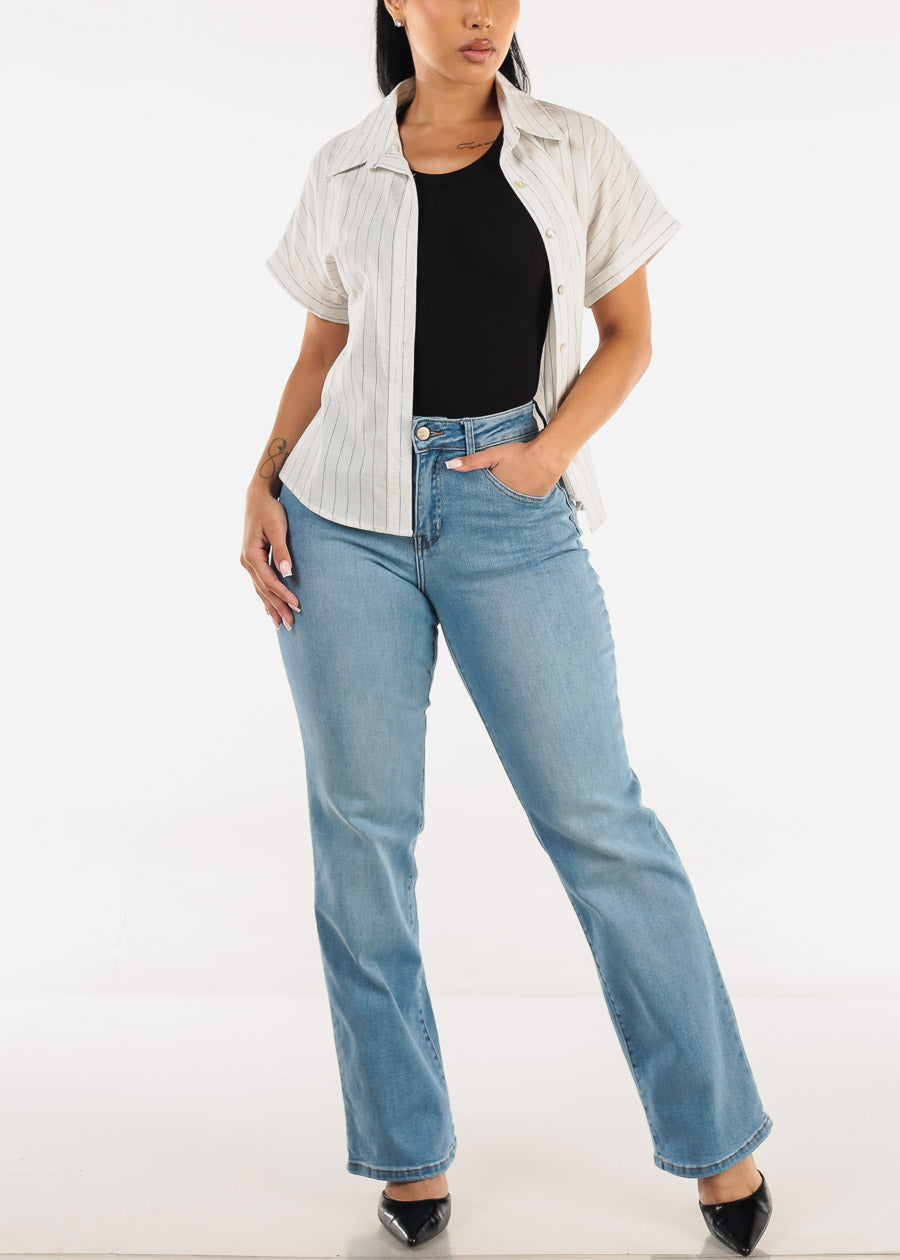 Black Round Neck Racerback Stretchy Top