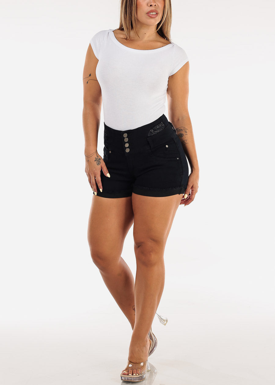 Cap Sleeve Boat Neckline Stretch Ribbed Top Off White