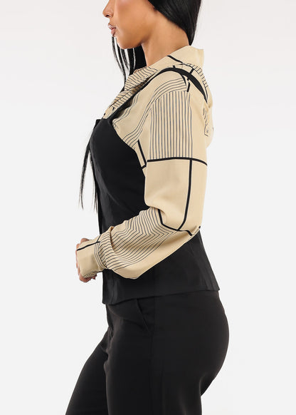 Square Neck Sleeveless Button Down Blouse Black