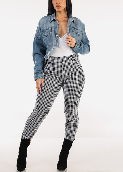 Quarter Sleeve Surplice Cotton Bodysuit White