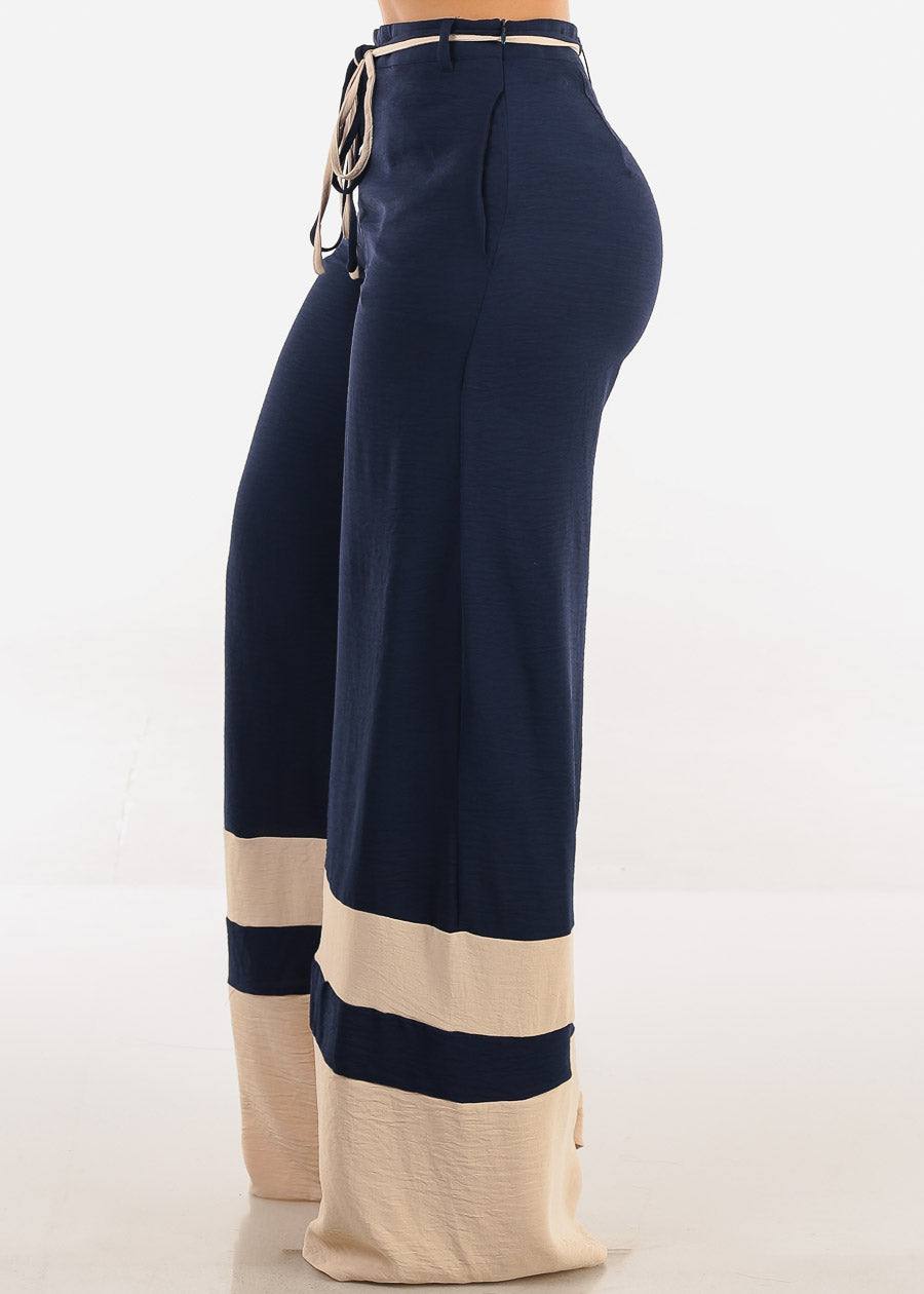 Super High Waist Wide Leg Pants Navy & Khaki