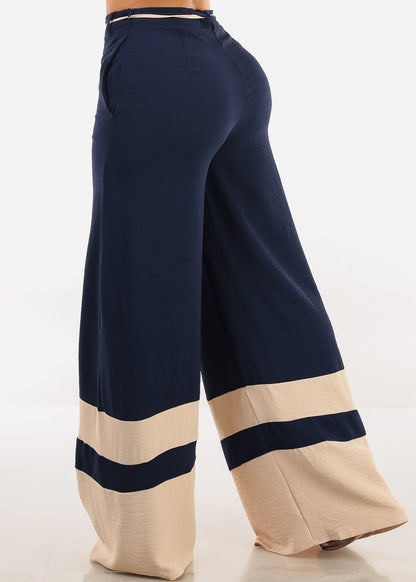 Super High Waist Wide Leg Pants Navy & Khaki