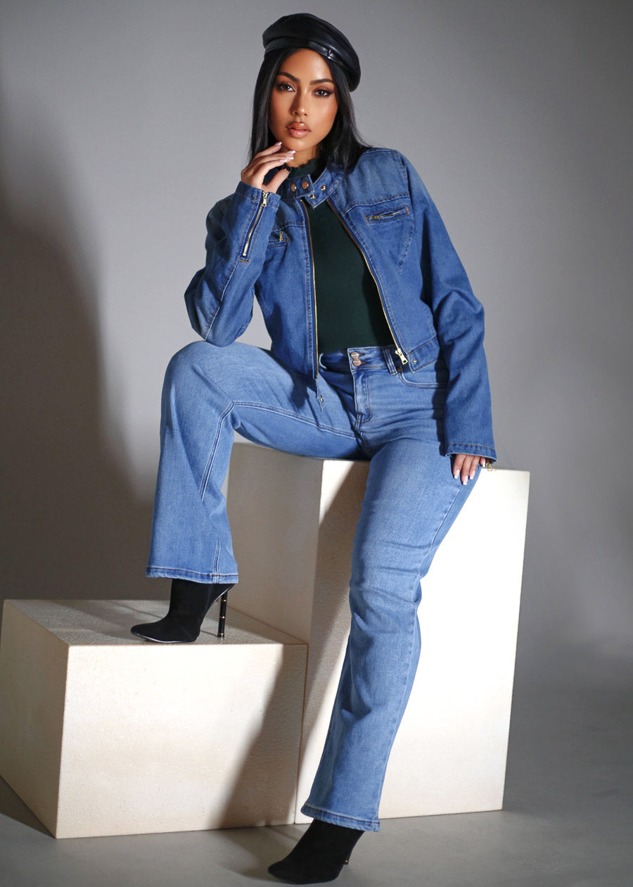 Long Sleeve Mock Neck Stretch Sweater Top Hunter Green