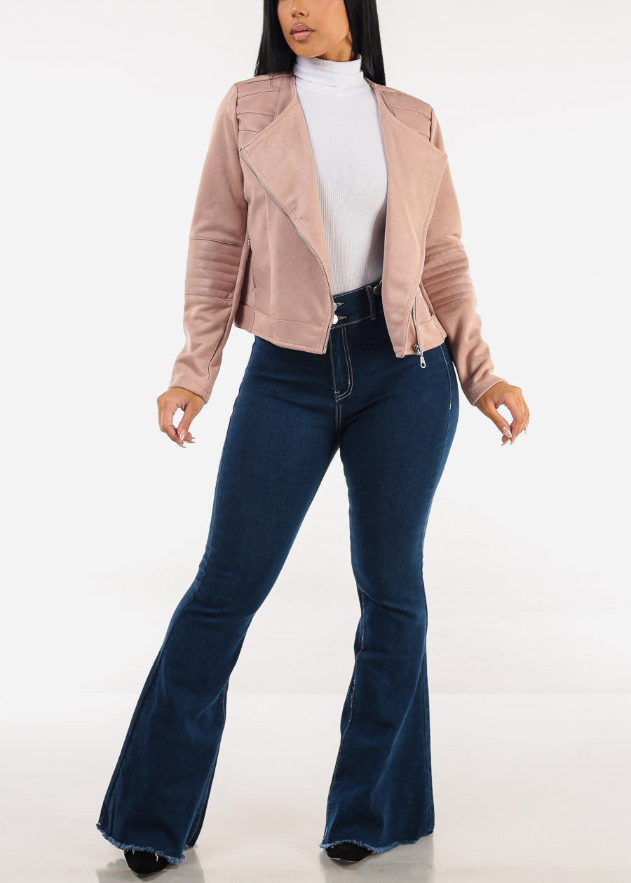 Stretchy Long Sleeve Turtleneck Ribbed Bodysuit White