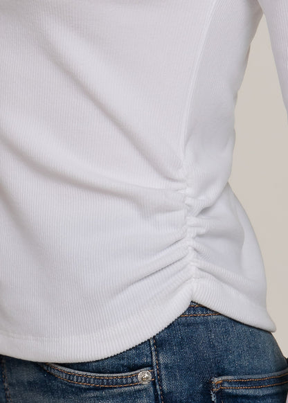 Long Sleeve Turtleneck Stretch Sweater Top White