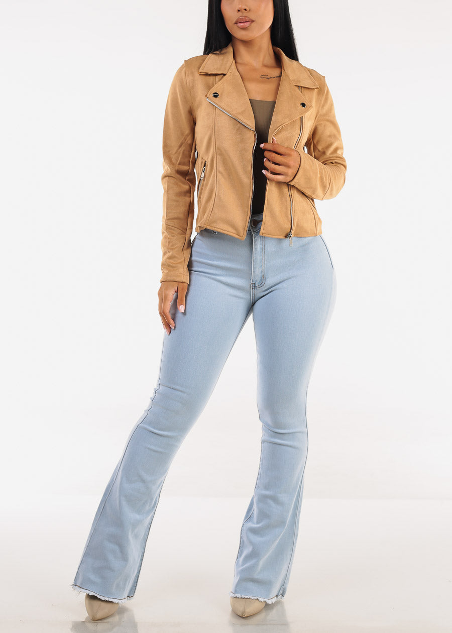 Stretchy Long Sleeve Square Neck Ribbed Top Olive