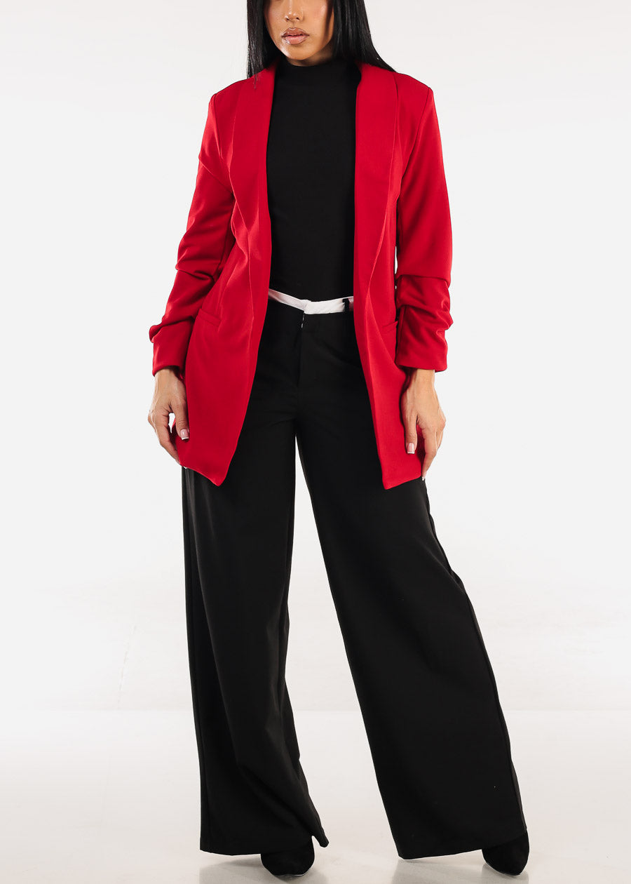 Long Sleeve Turtleneck Stretch Sweater Top Black