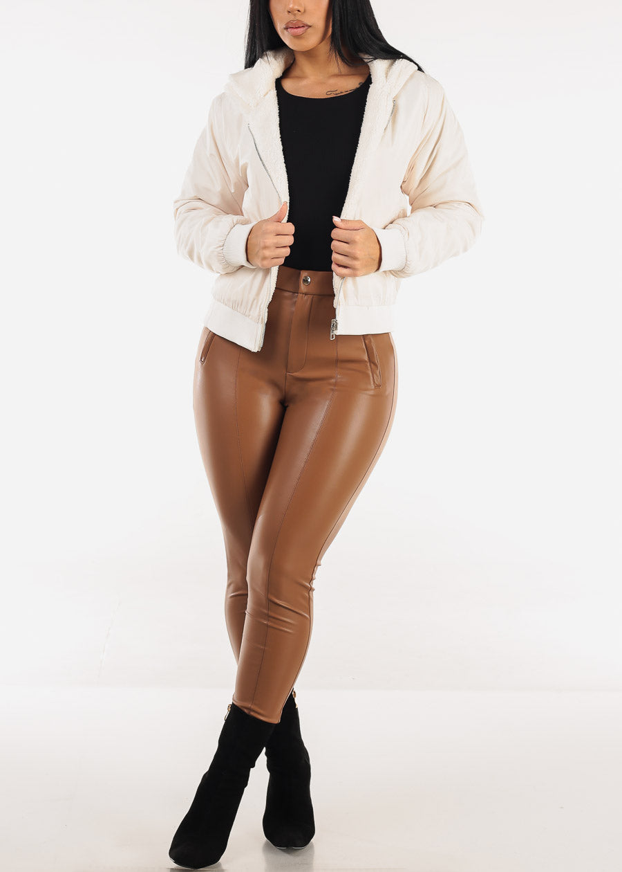 Long Sleeve Round Neck Stretch Ribbed Top Black